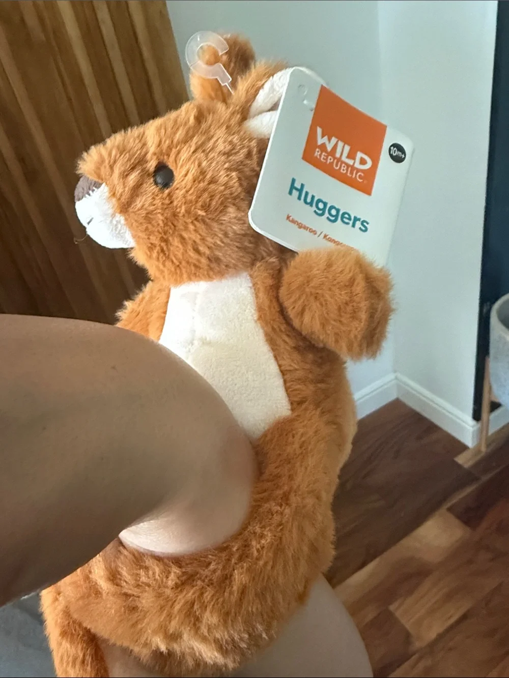 Wild Republic Orange Kangaroo Hand Puppet Plush Toy.